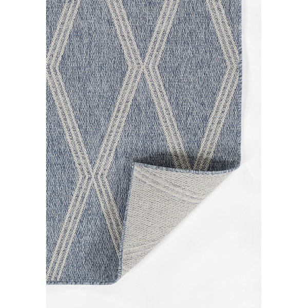 Twill Blue/Gray Indoor/Outdoor Rug Birch Lane